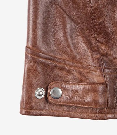 Dodge – Women’s Cognac Wax Lambskin Leather Jacket | MLJ Edition - Image 4