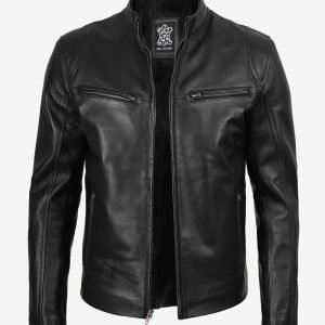 Aldrich – Men’s Black Lambskin Moto Jacket | MLJ Edition