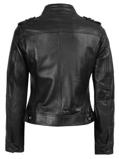 Mirella Women’s Black Leather Jacket - Image 4