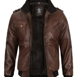 Edgefield – Men’s Dark Brown Hooded Lambskin Bomber Jacket | MLJ Edition